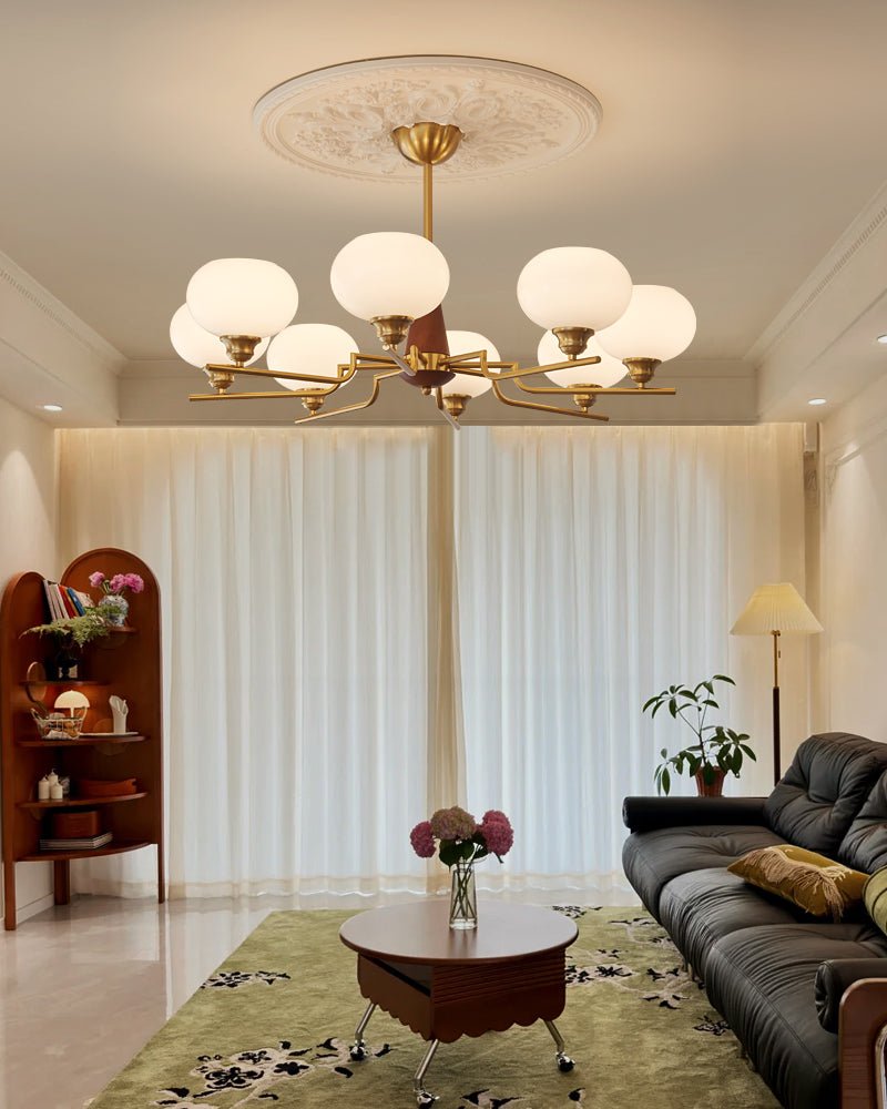 Celeste Sphere Walnut Chandelier - Lamp Outdoor