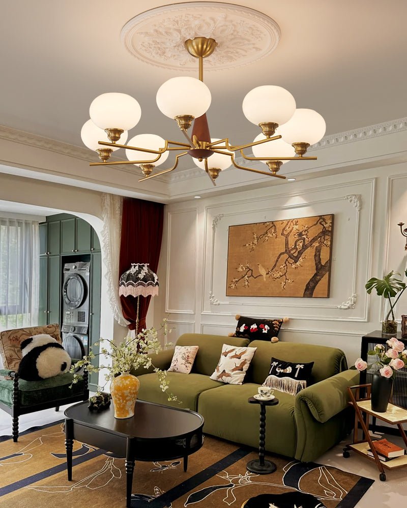 Celeste Sphere Walnut Chandelier - Lamp Outdoor