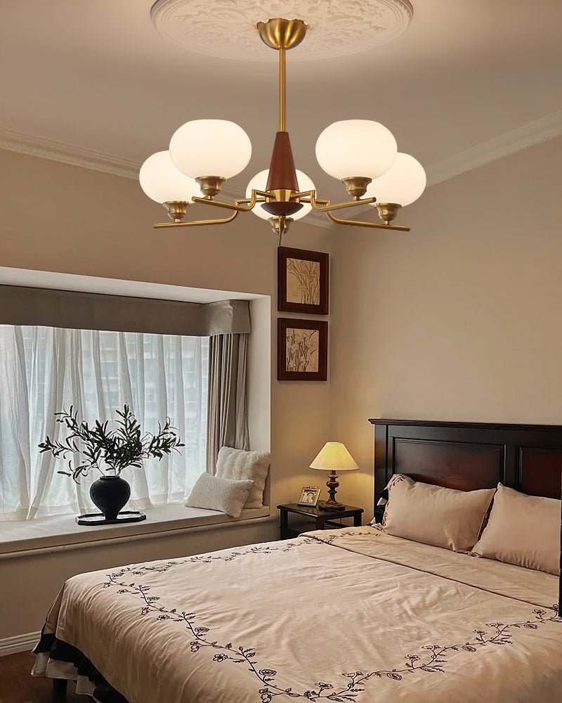 Celeste Sphere Walnut Chandelier - Lamp Outdoor