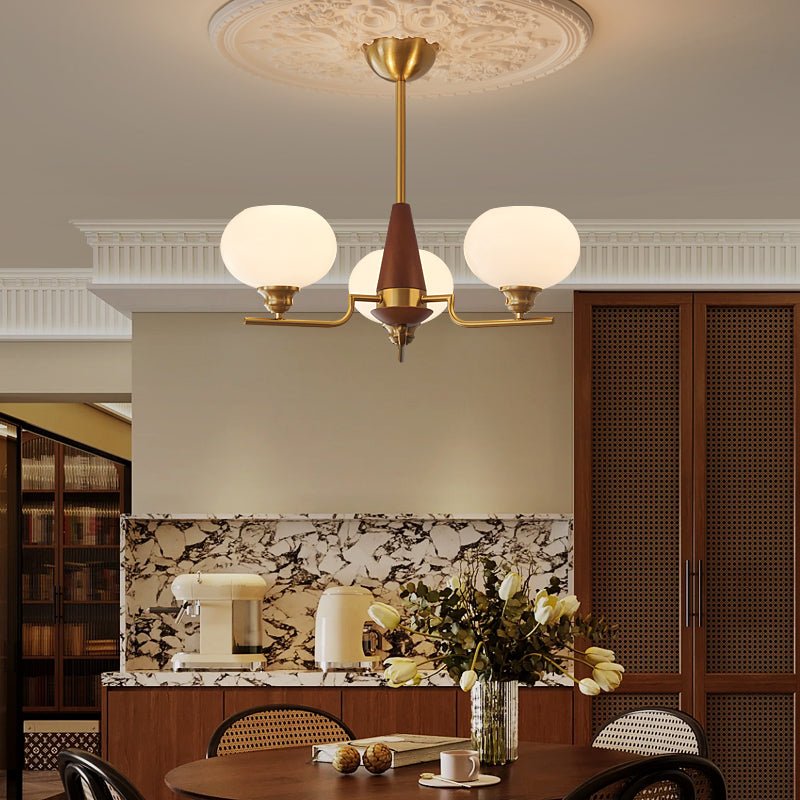 Celeste Sphere Walnut Chandelier - Lamp Outdoor