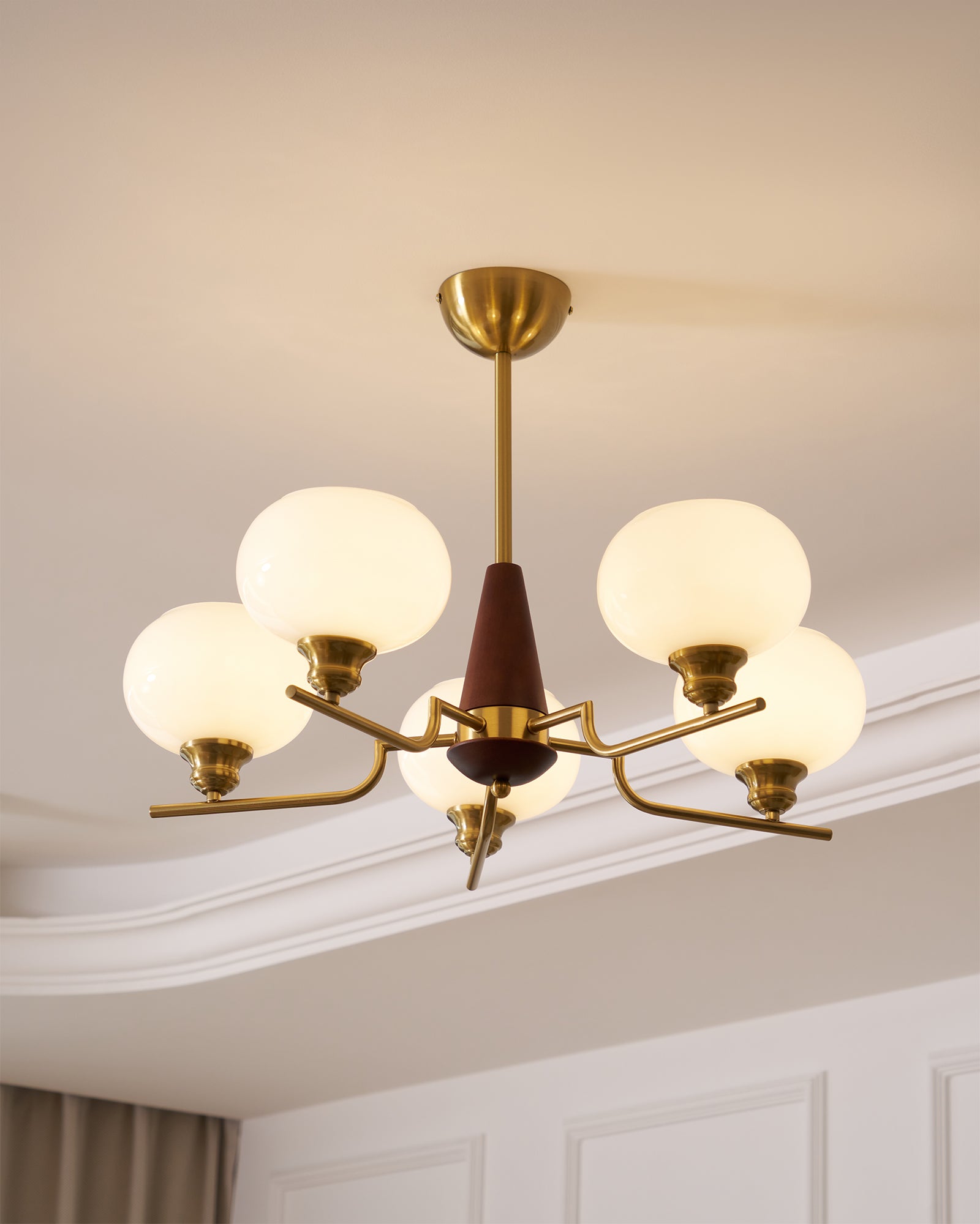 Celeste Sphere Walnut Chandelier - Lamp Outdoor