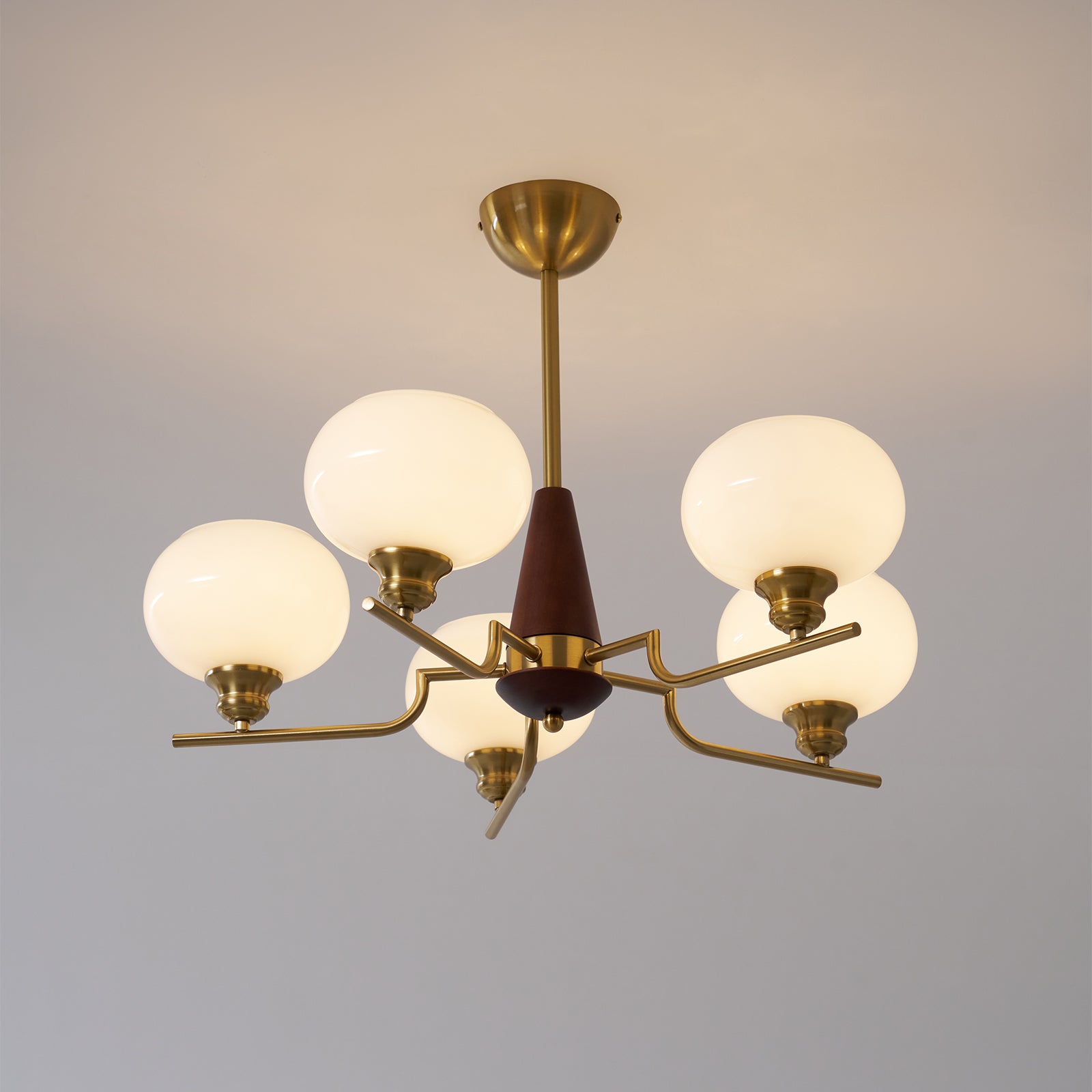 Celeste Sphere Walnut Chandelier - Lamp Outdoor