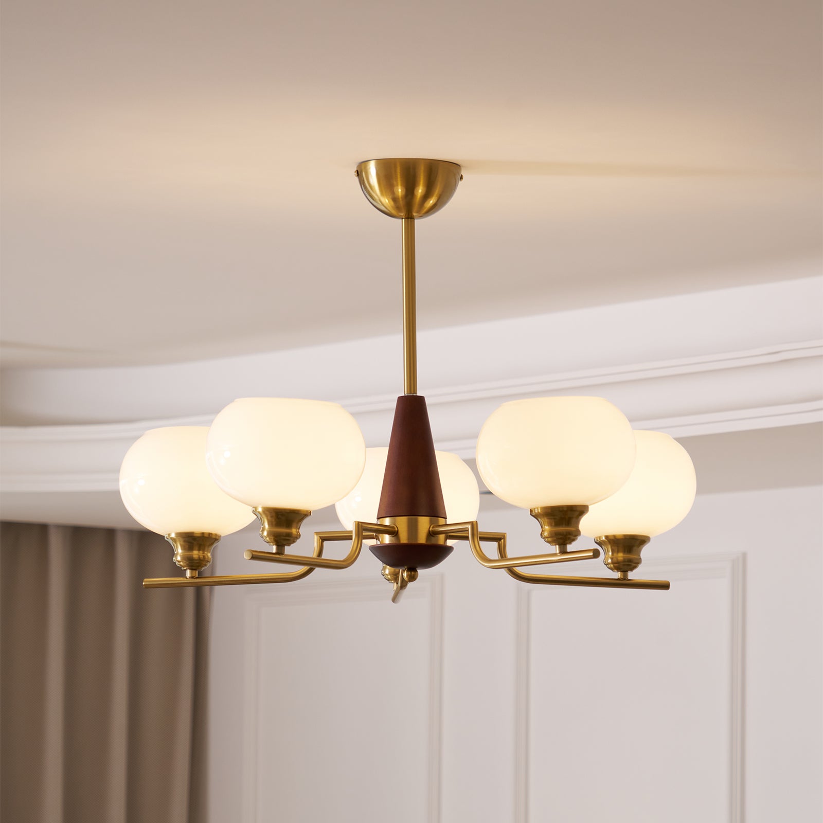 Celeste Sphere Walnut Chandelier - Lamp Outdoor