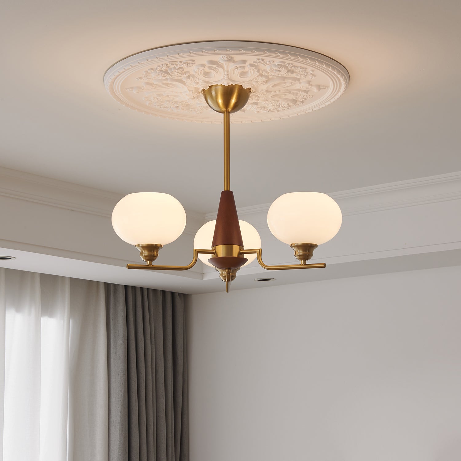 Celeste Sphere Walnut Chandelier - Lamp Outdoor
