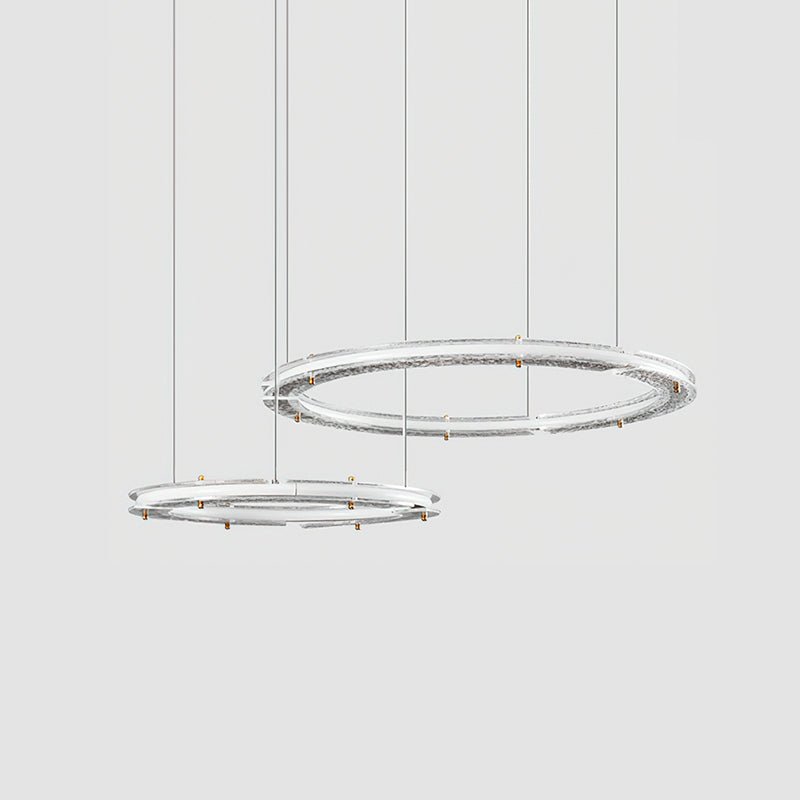 Lunara Dual-Ring Crystal Chandelier - Lamp Outdoor