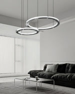 Lunara Dual-Ring Crystal Chandelier - Lamp Outdoor