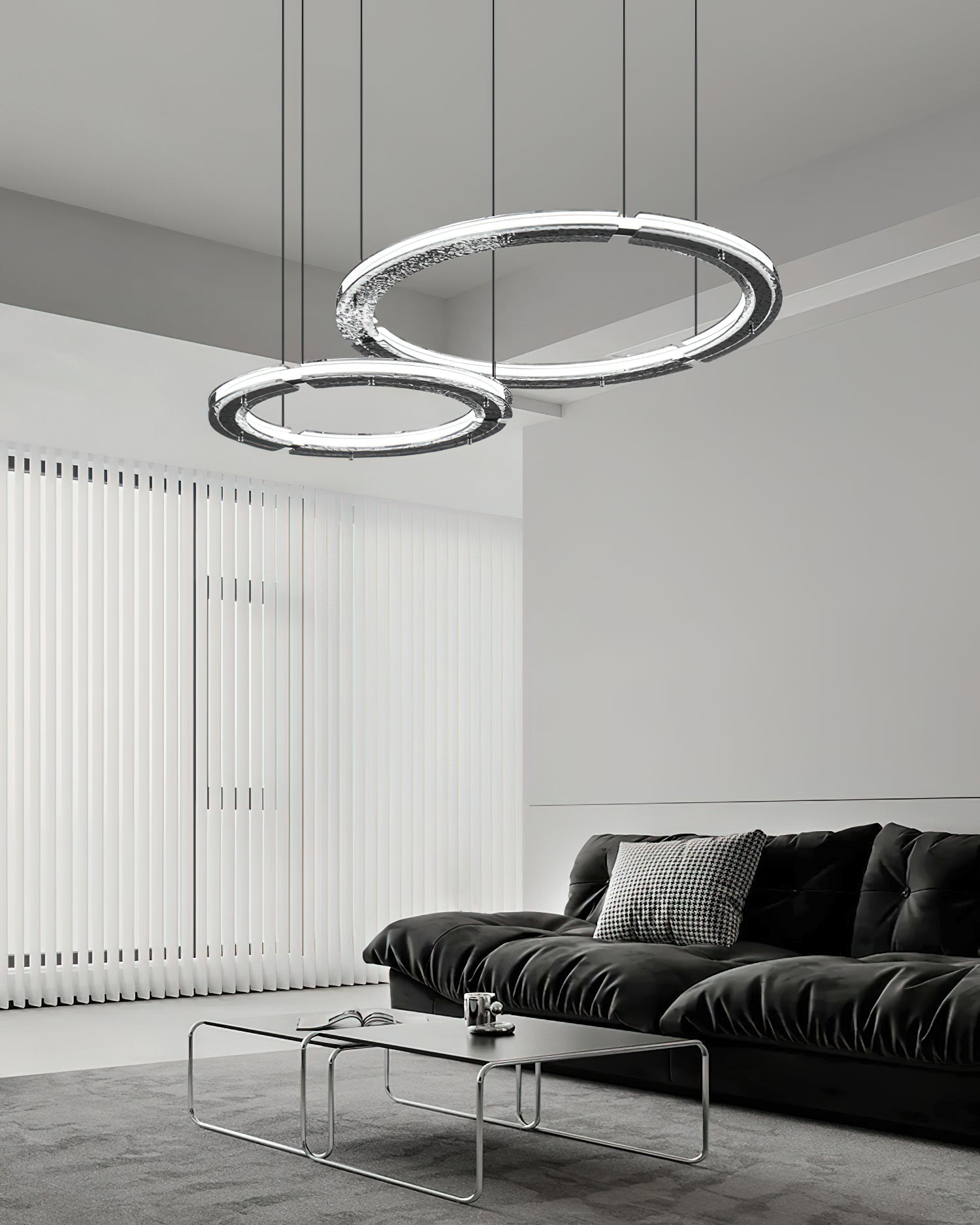 Lunara Dual-Ring Crystal Chandelier - Lamp Outdoor