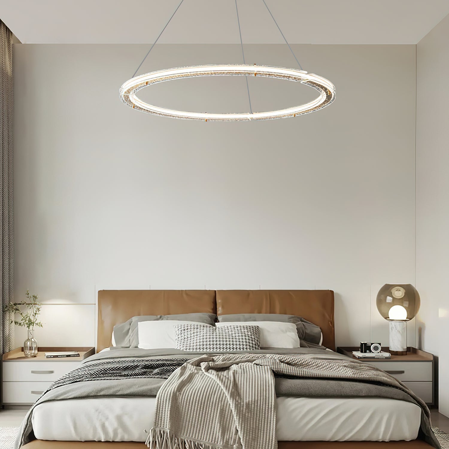 Lunara Dual-Ring Crystal Chandelier - Lamp Outdoor