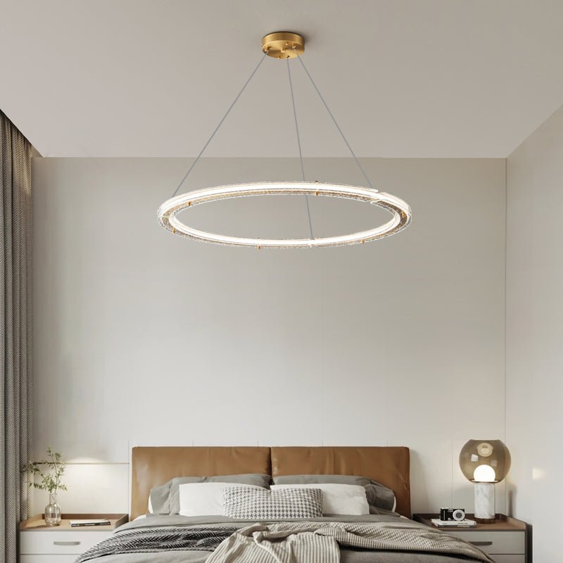 Lunara Dual-Ring Crystal Chandelier - Lamp Outdoor