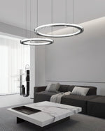 Lunara Dual-Ring Crystal Chandelier - Lamp Outdoor
