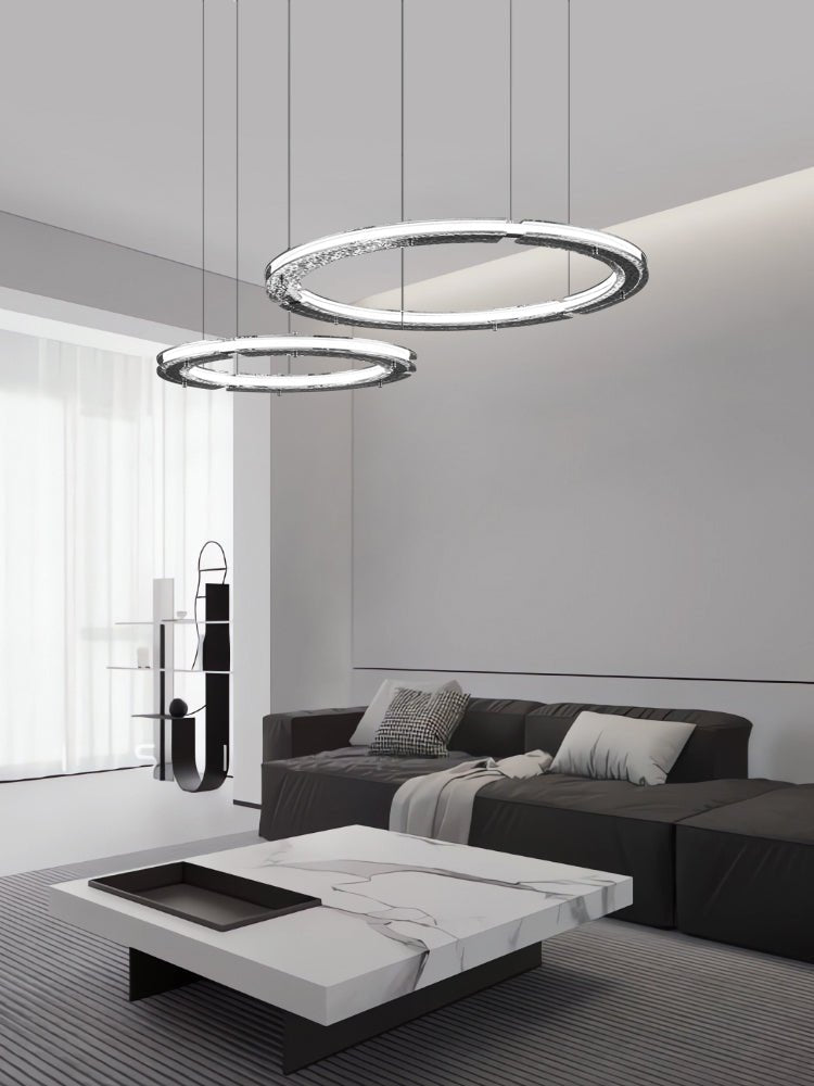 Lunara Dual-Ring Crystal Chandelier - Lamp Outdoor