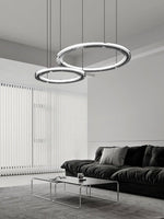 Lunara Dual-Ring Crystal Chandelier - Lamp Outdoor