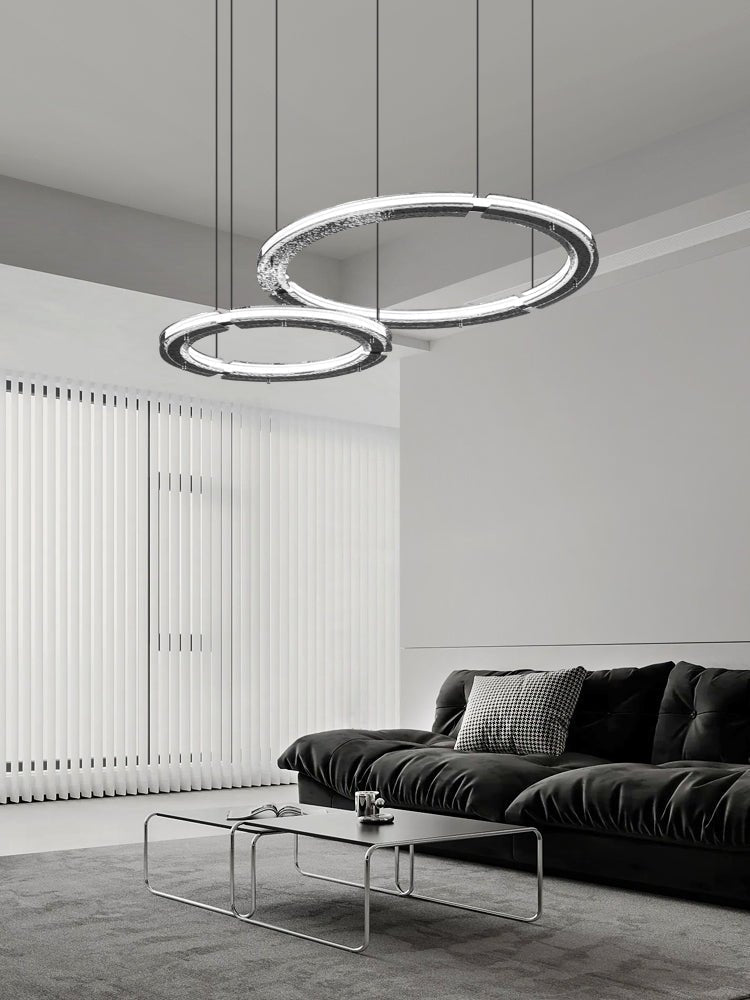 Lunara Dual-Ring Crystal Chandelier - Lamp Outdoor