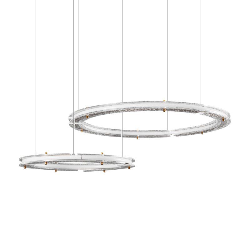 Lunara Dual-Ring Crystal Chandelier - Lamp Outdoor