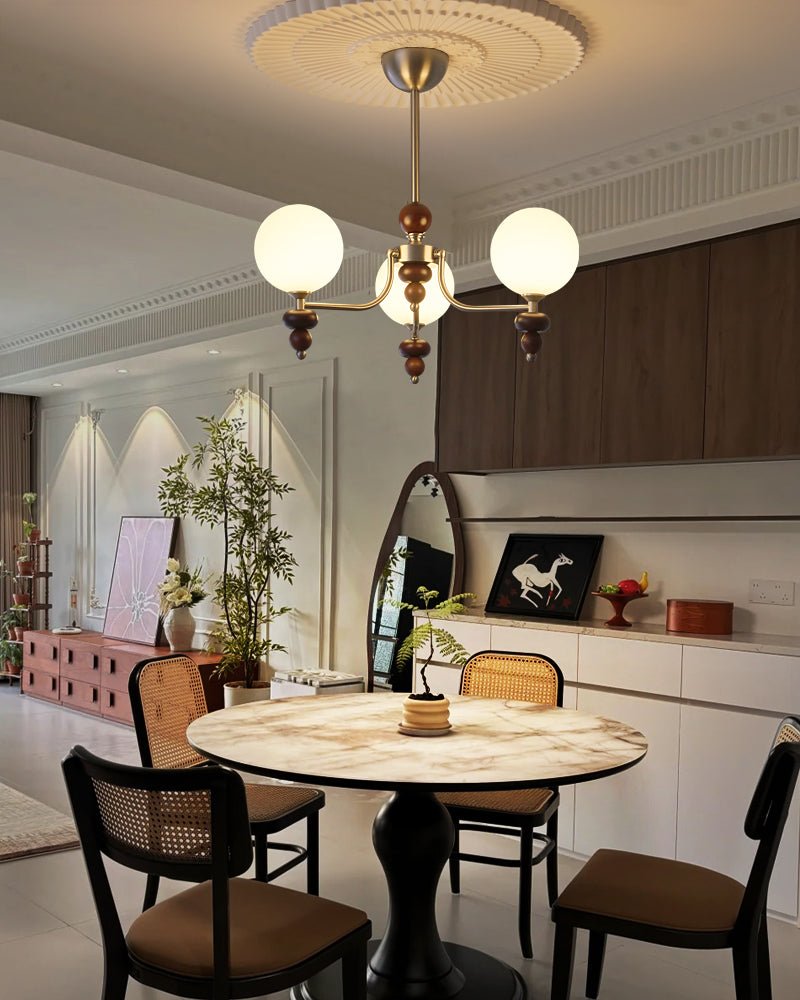 Celestial Sphere Walnut Chandelier - Lamp Outdoor
