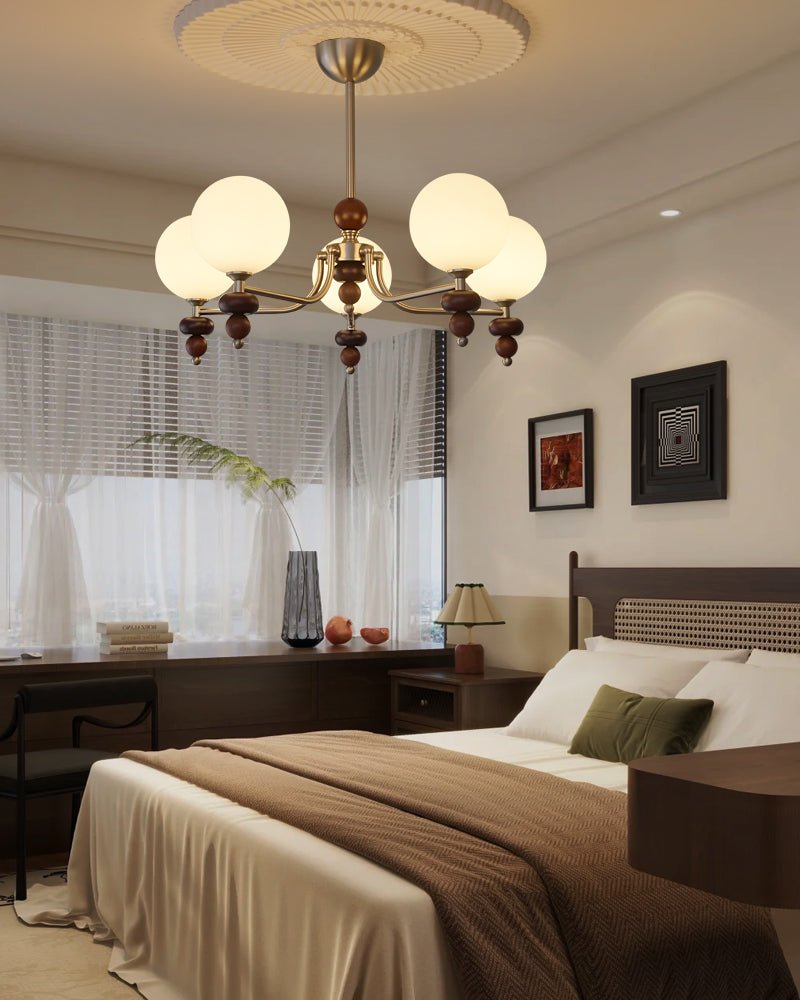 Celestial Sphere Walnut Chandelier - Lamp Outdoor