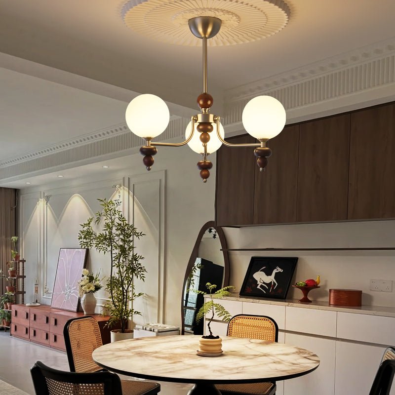 Celestial Sphere Walnut Chandelier - Lamp Outdoor