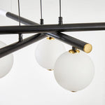 Chandelier Black White Rods and Globe Modern - Lamp Outdoor