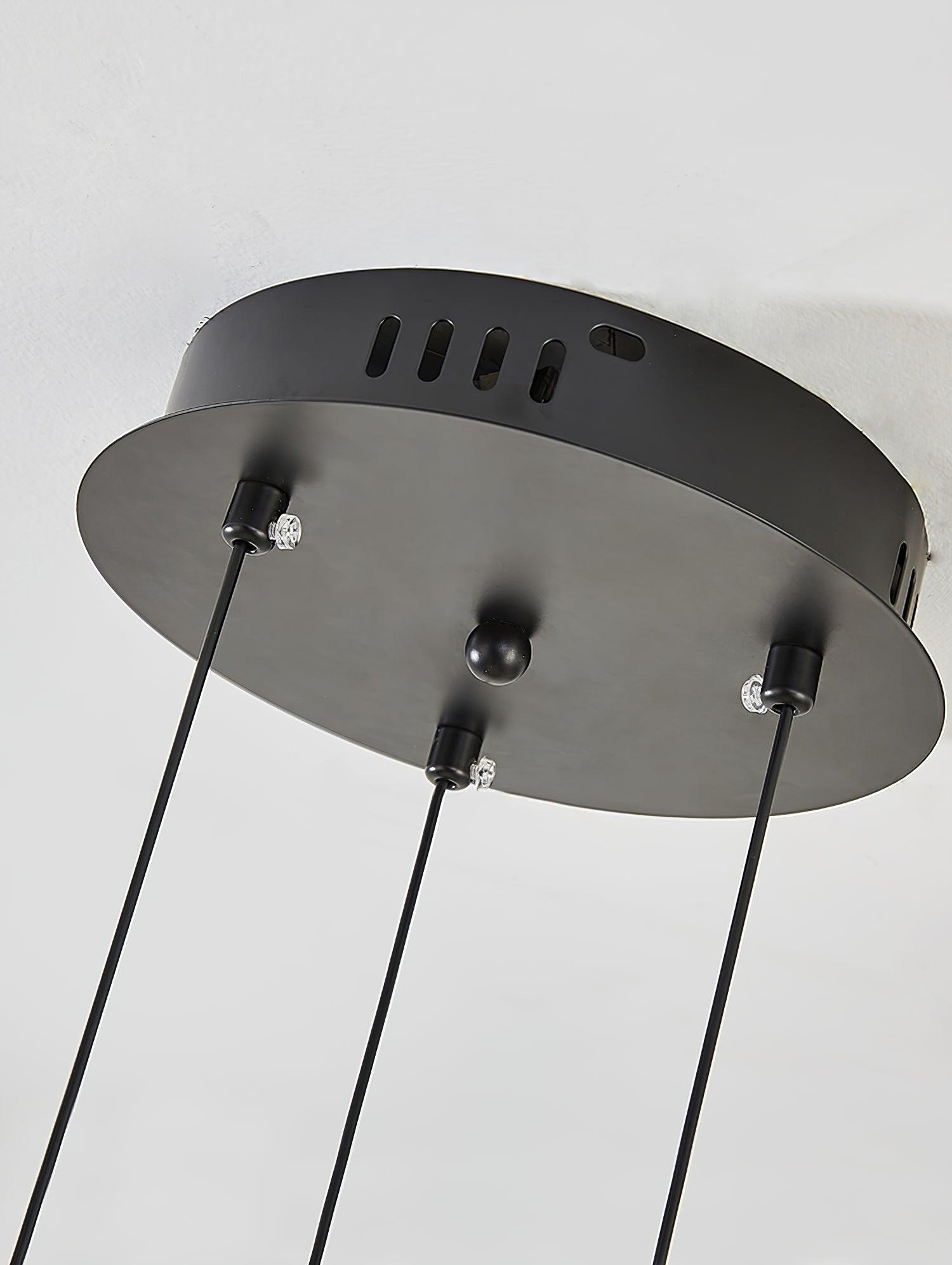 Chandelier Black White Rods and Globe Modern - Lamp Outdoor