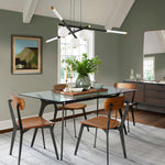 Chandelier Black White Rods and Globe Modern - Lamp Outdoor