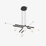 Chandelier Black White Rods and Globe Modern - Lamp Outdoor