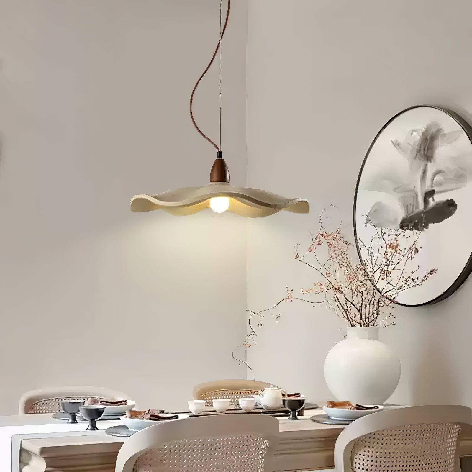 Cement Wave Pendant Light - Lamp Outdoor