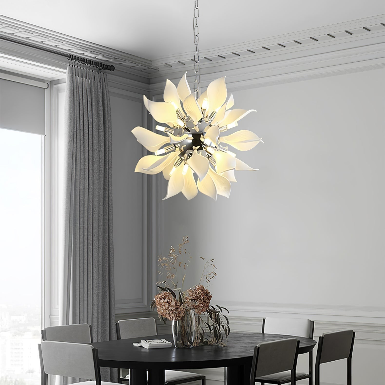 Ceramic Petals Blooming Chandelier - Lamp Outdoor
