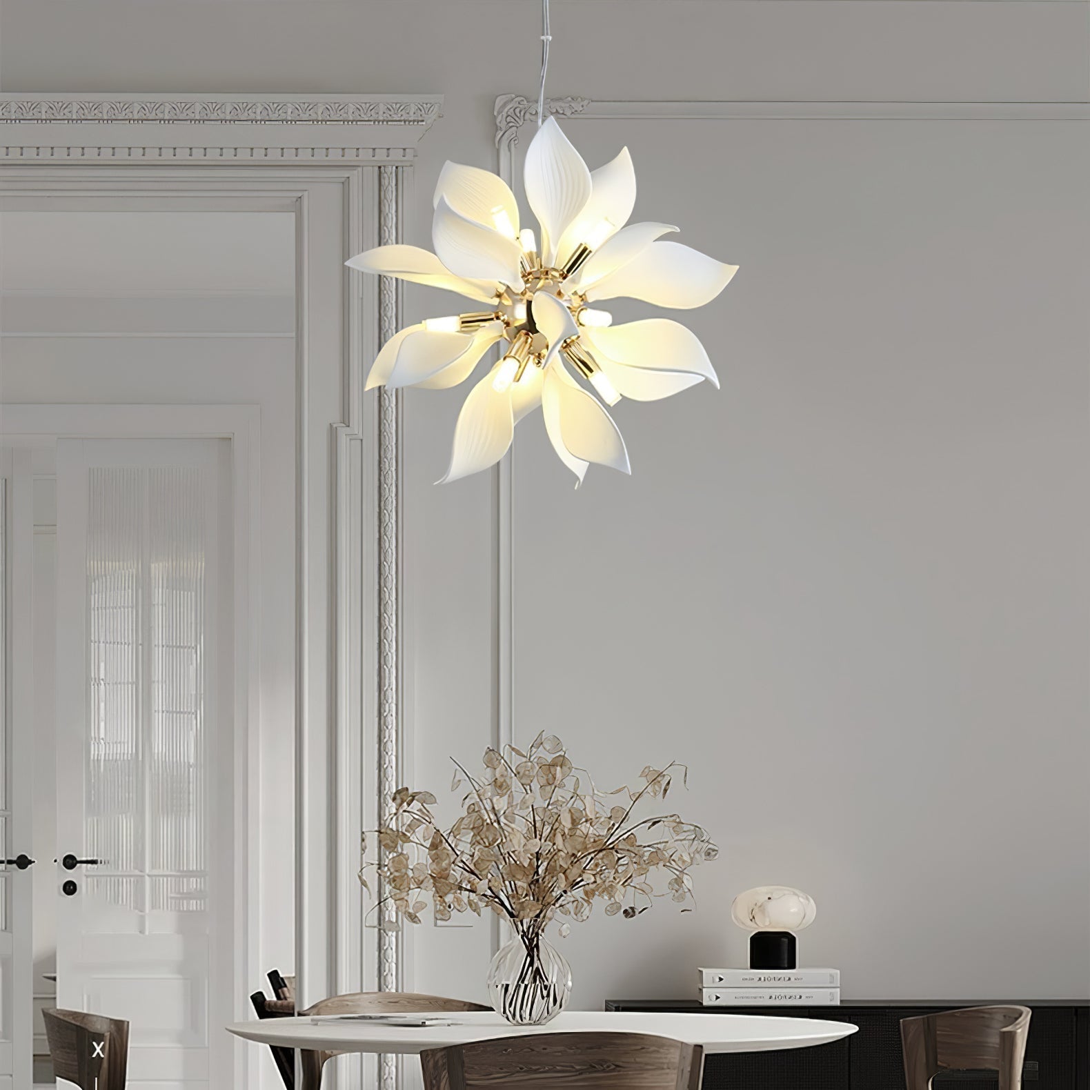 Ceramic Petals Blooming Chandelier - Lamp Outdoor