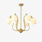 Lustra Chandelier Ceramic Ribbed Sculptural Glass Elegant - Letslighting