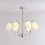 Lustra Chandelier Ceramic Ribbed Sculptural Glass Elegant - Letslighting