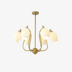 Lustra Chandelier Ceramic Ribbed Sculptural Glass Elegant - Letslighting