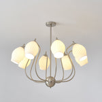 Lustra Chandelier Ceramic Ribbed Sculptural Glass Elegant - Letslighting