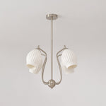 Lustra Chandelier Ceramic Ribbed Sculptural Glass Elegant - Letslighting