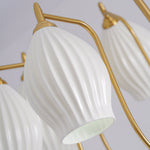 Lustra Chandelier Ceramic Ribbed Sculptural Glass Elegant - Letslighting