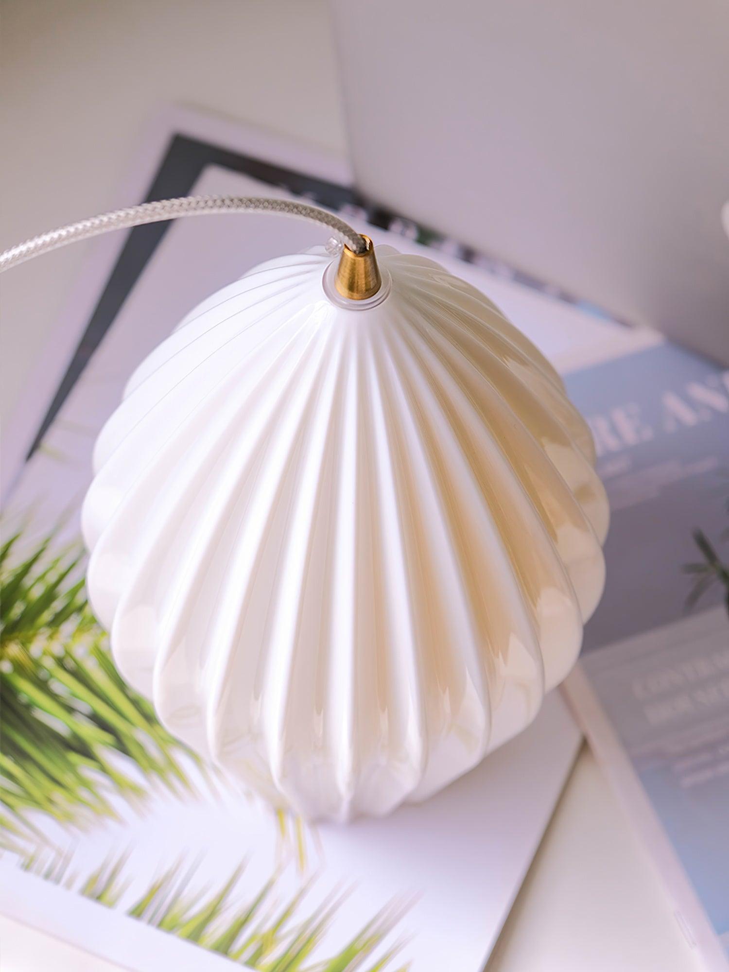 Ceramic Ribbed Pendant Light - Lamp Outdoor