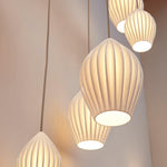 Ceramic Ribbed Pendant Light - Lamp Outdoor