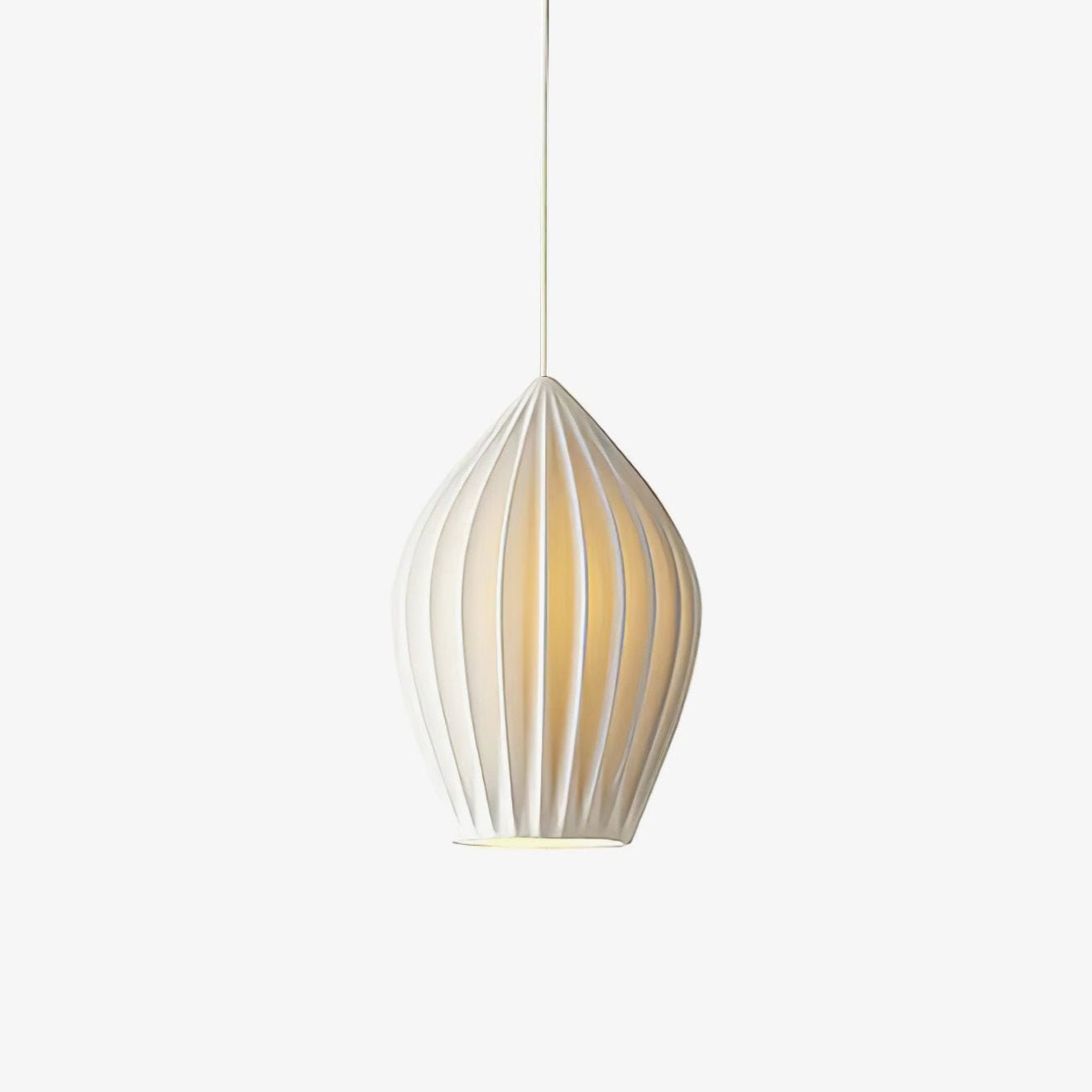 Ceramic Ribbed Pendant Light - Lamp Outdoor