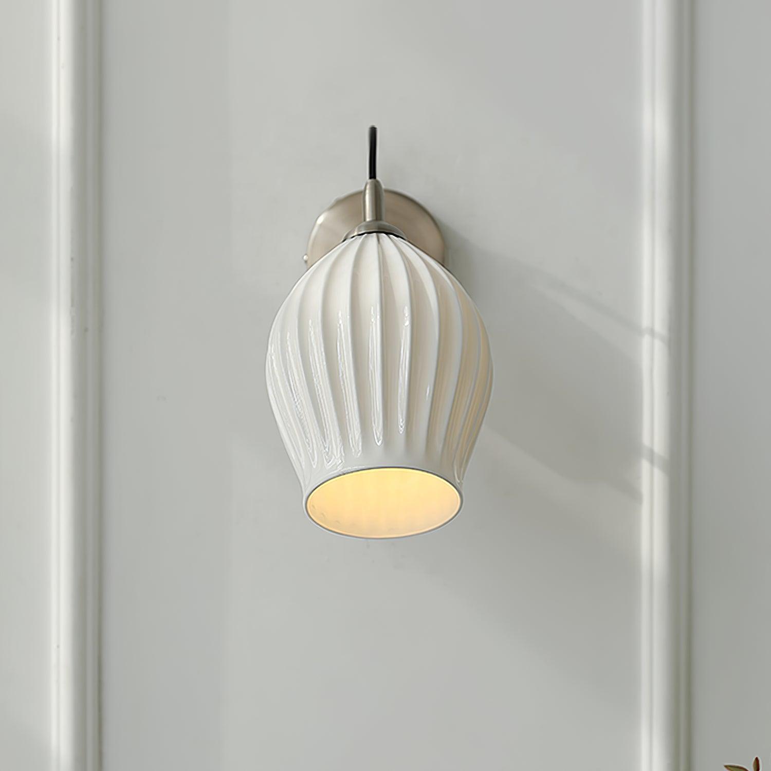Zotalisra Modern Minimalist Ribbed Ceramic Wall light - Lamp Outdoor