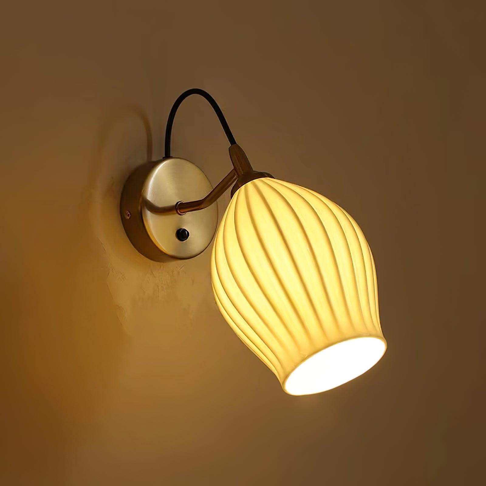Zotalisra Modern Minimalist Ribbed Ceramic Wall light - Lamp Outdoor