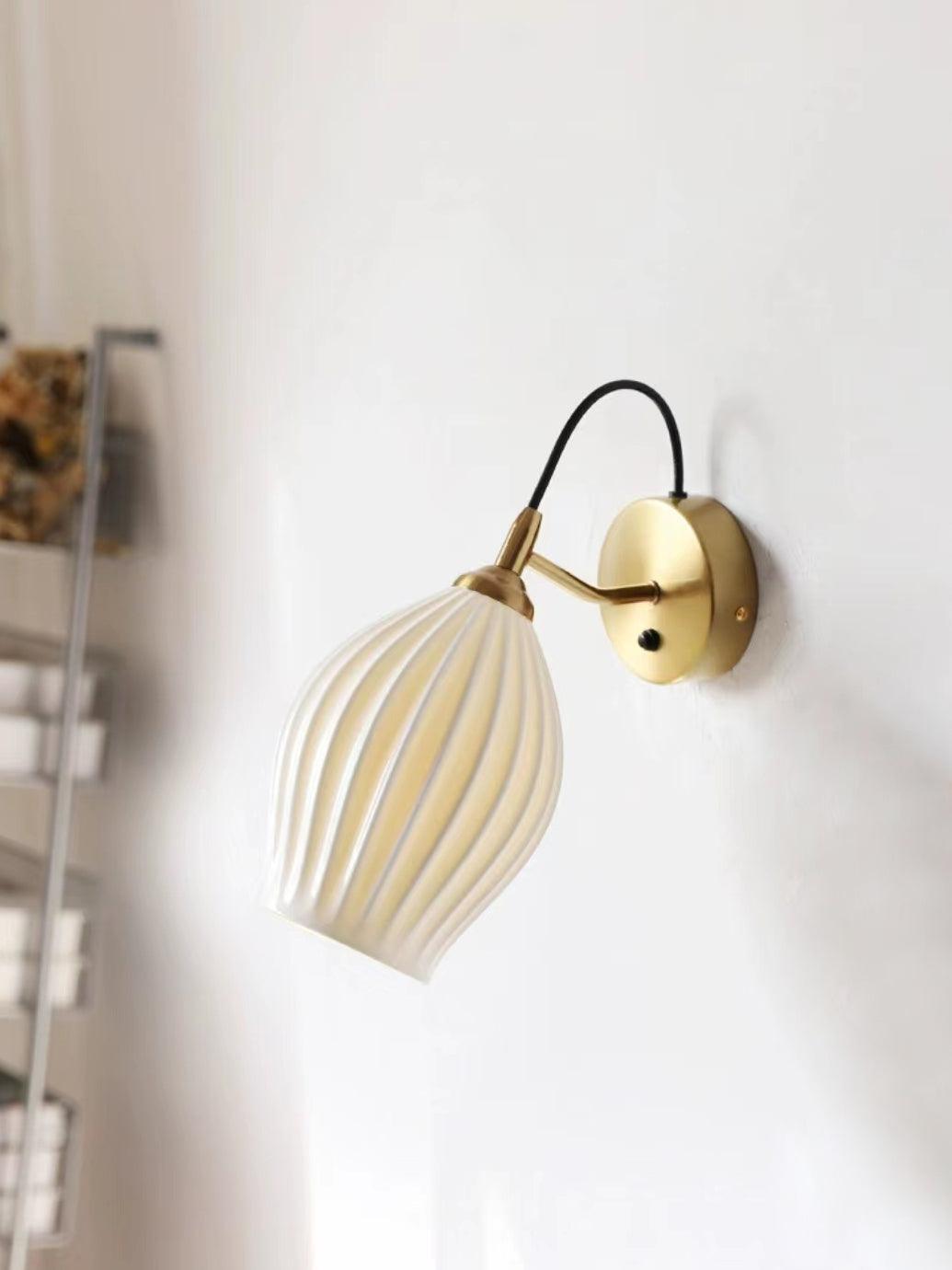Zotalisra Modern Minimalist Ribbed Ceramic Wall light - Lamp Outdoor