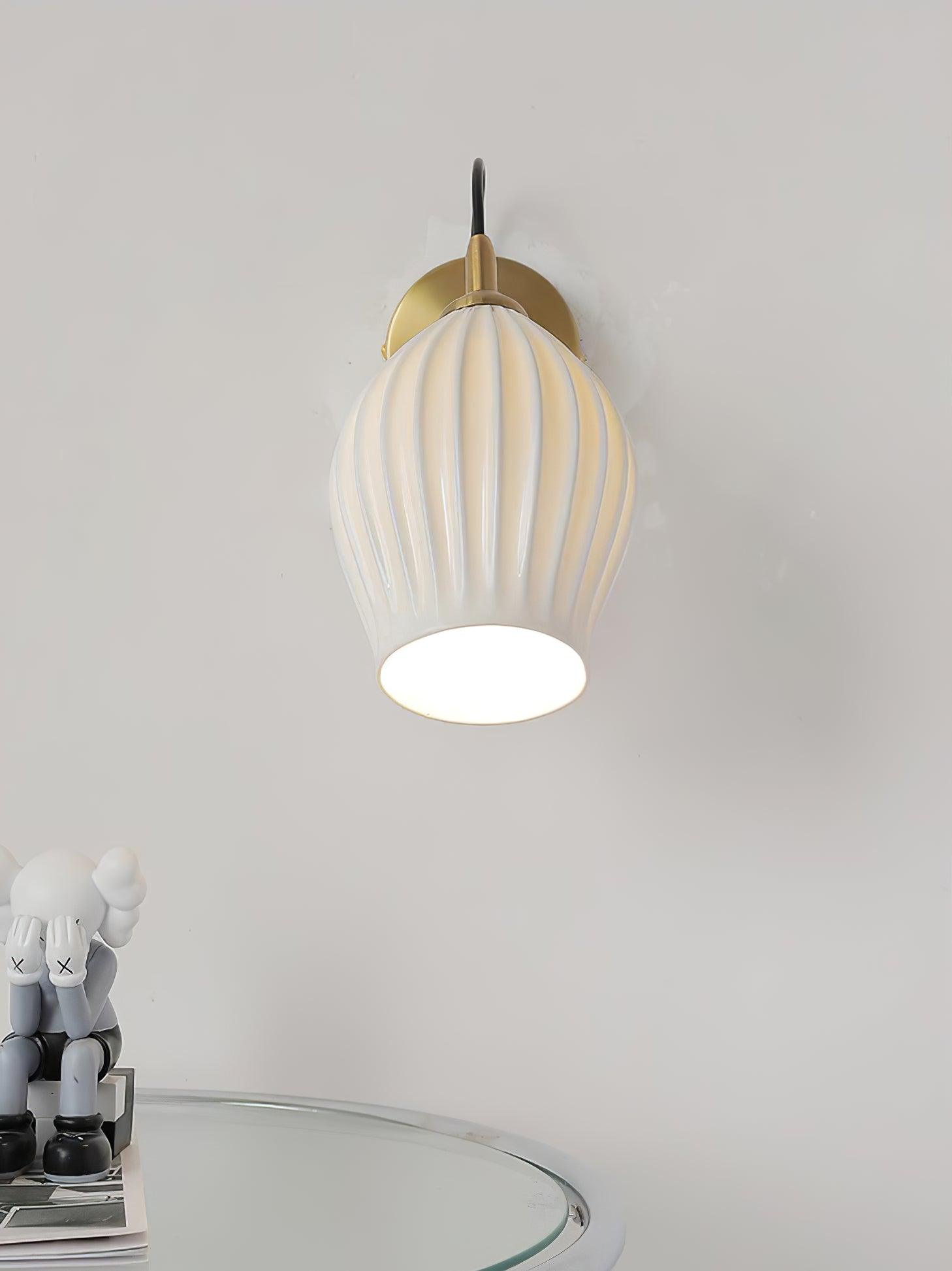 Zotalisra Modern Minimalist Ribbed Ceramic Wall light - Lamp Outdoor