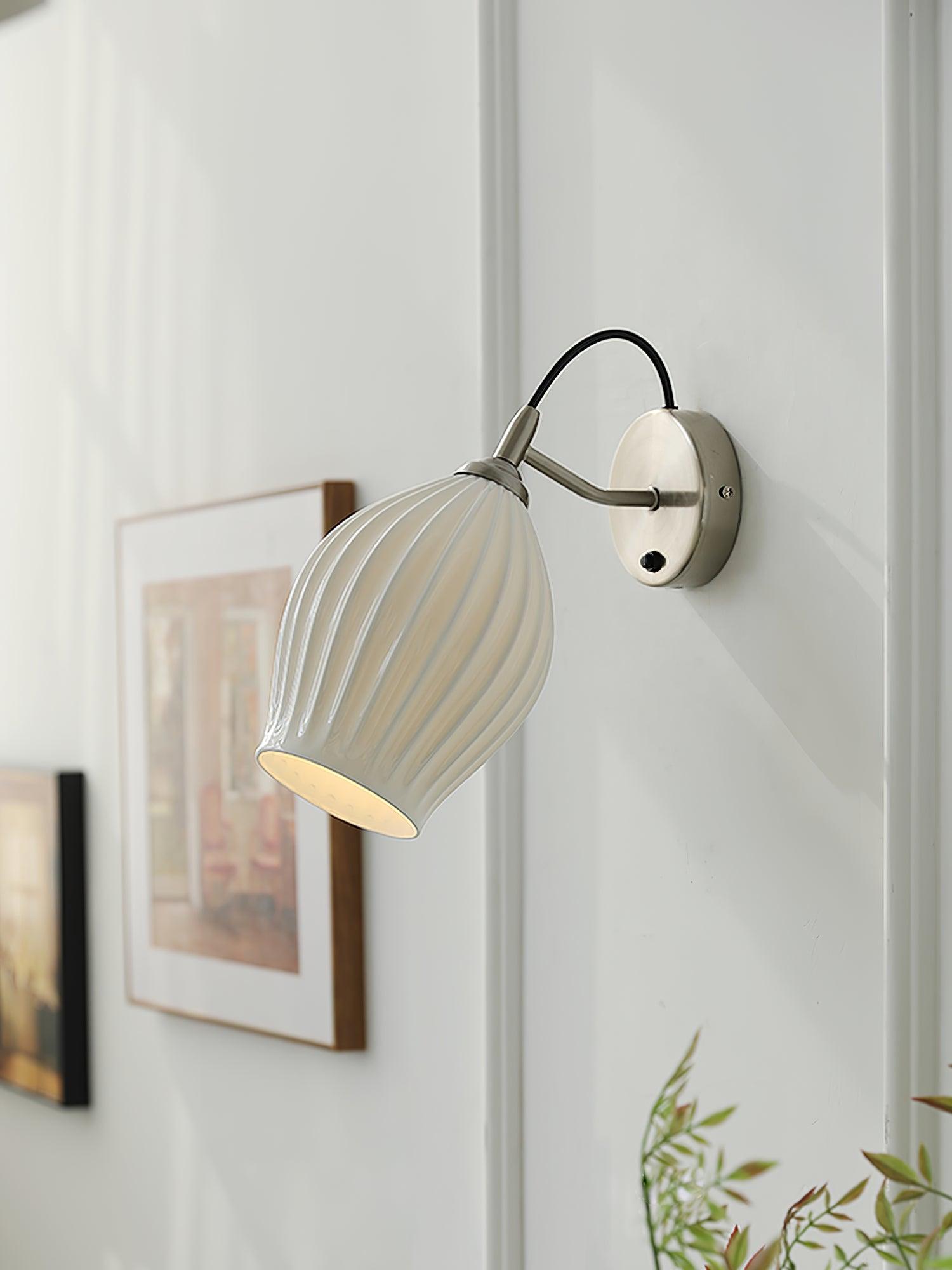Zotalisra Modern Minimalist Ribbed Ceramic Wall light - Lamp Outdoor