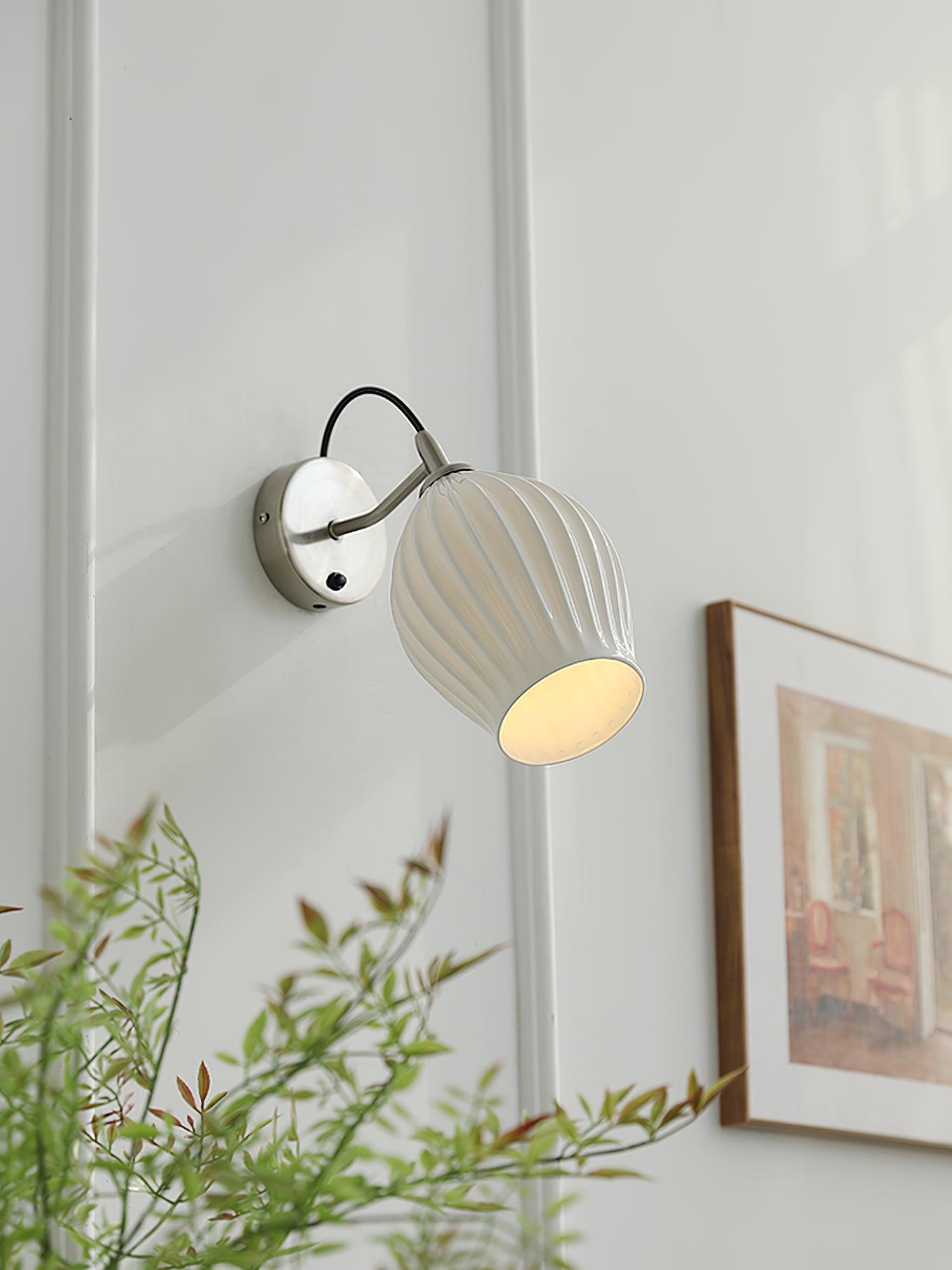Zotalisra Modern Minimalist Ribbed Ceramic Wall light - Lamp Outdoor