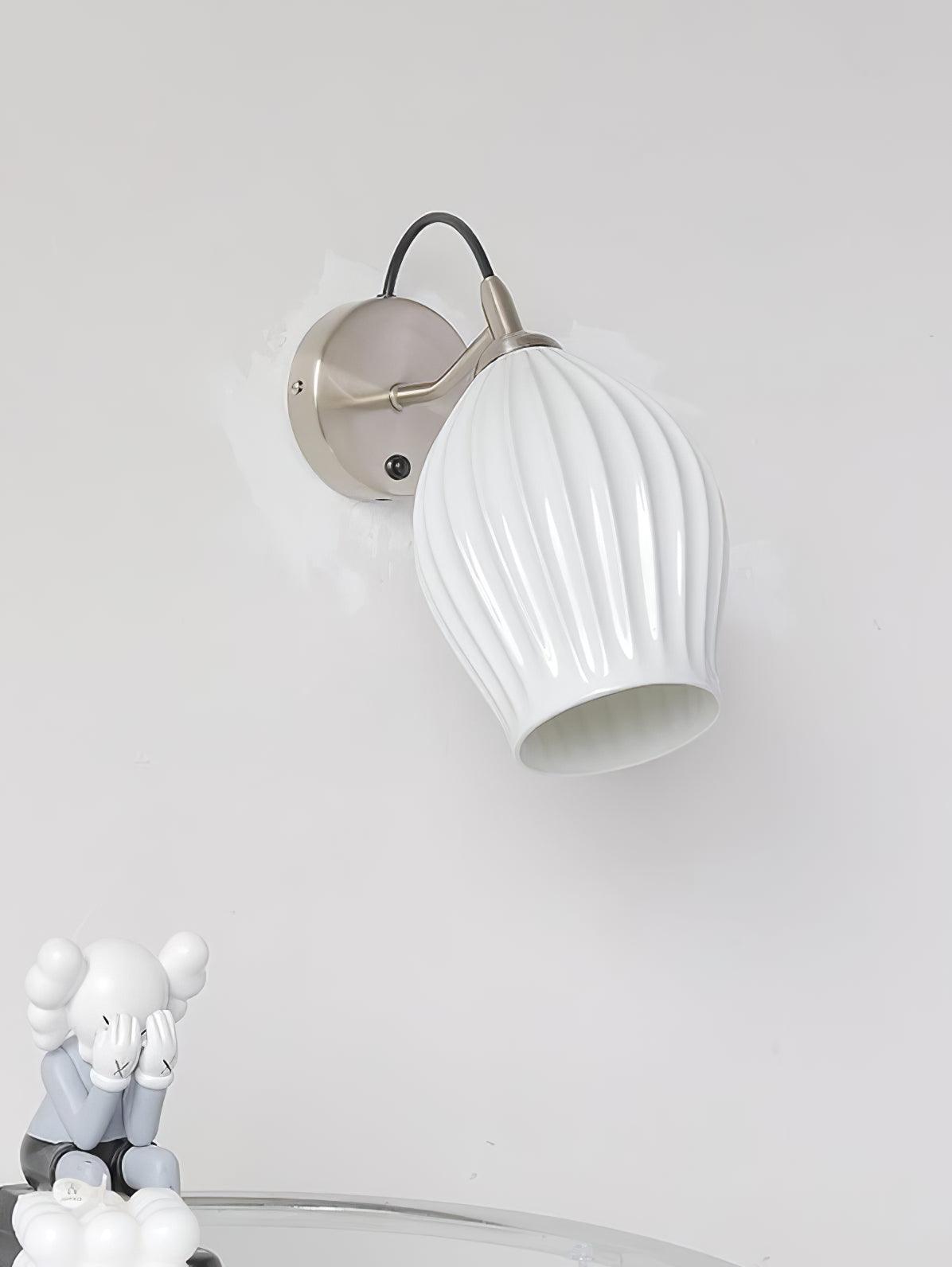 Zotalisra Modern Minimalist Ribbed Ceramic Wall light - Lamp Outdoor