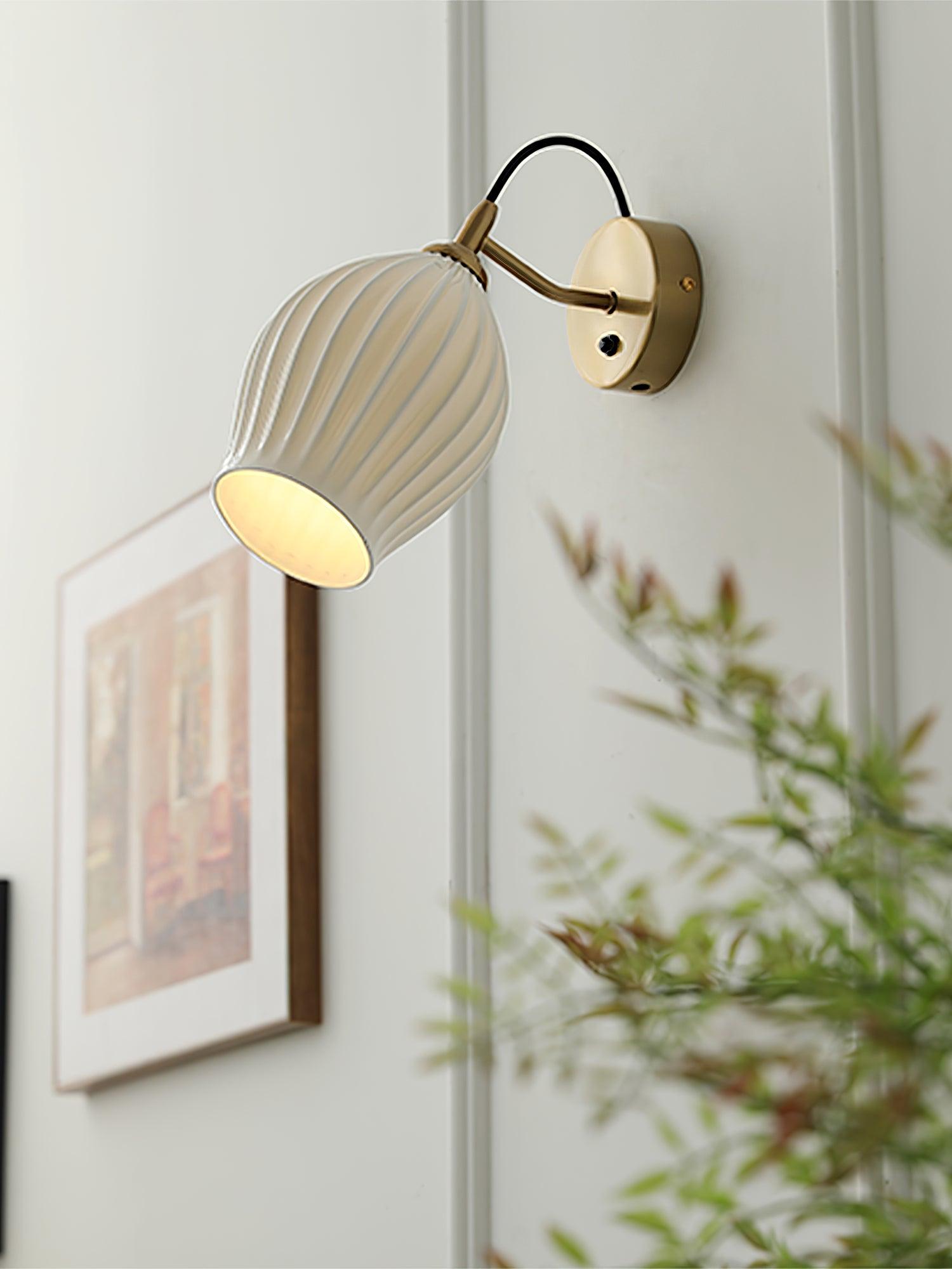 Zotalisra Modern Minimalist Ribbed Ceramic Wall light - Lamp Outdoor