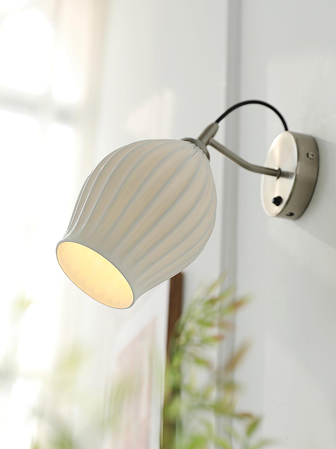 Zotalisra Modern Minimalist Ribbed Ceramic Wall light - Lamp Outdoor