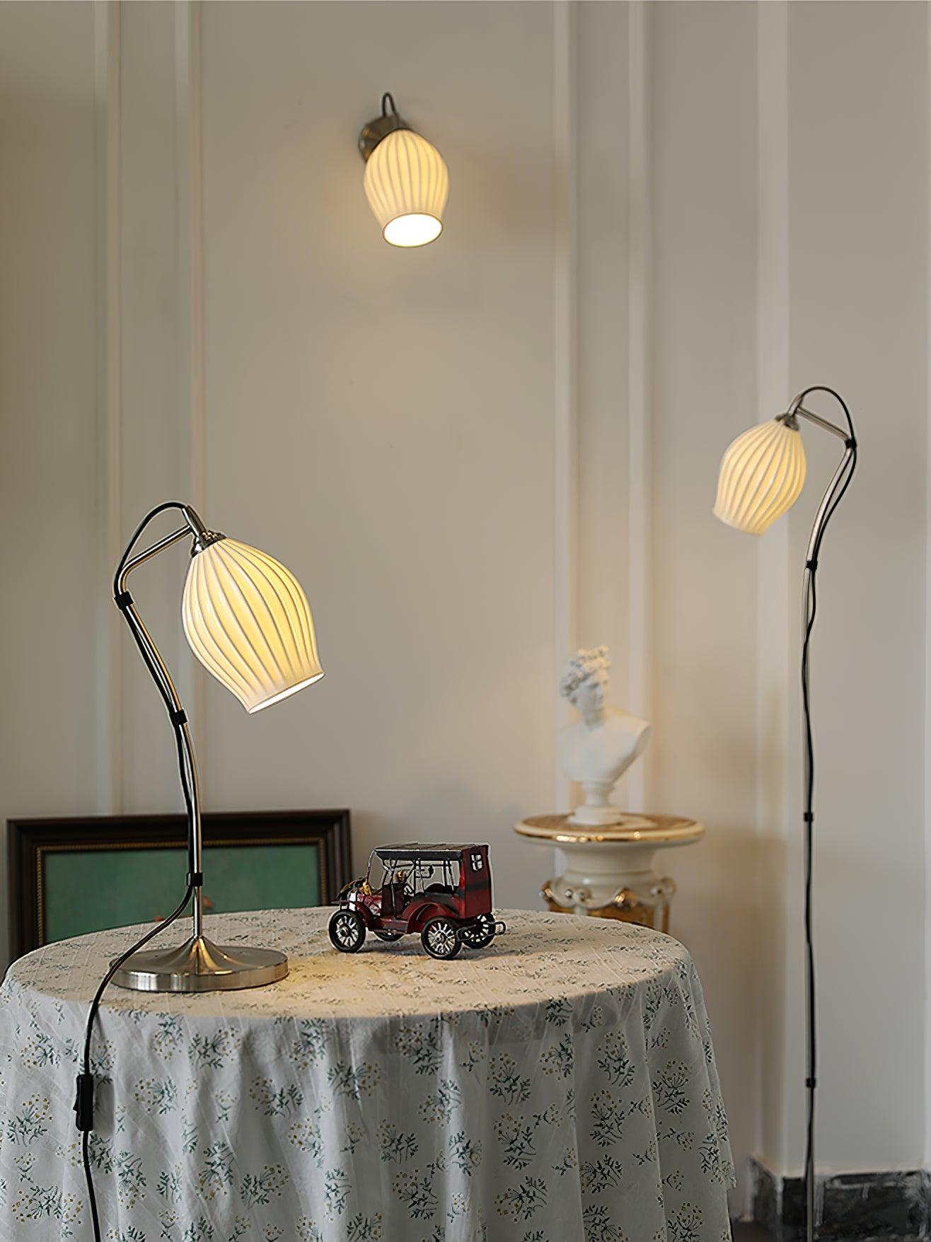 Zotalisra Modern Minimalist Ribbed Ceramic Wall light - Lamp Outdoor