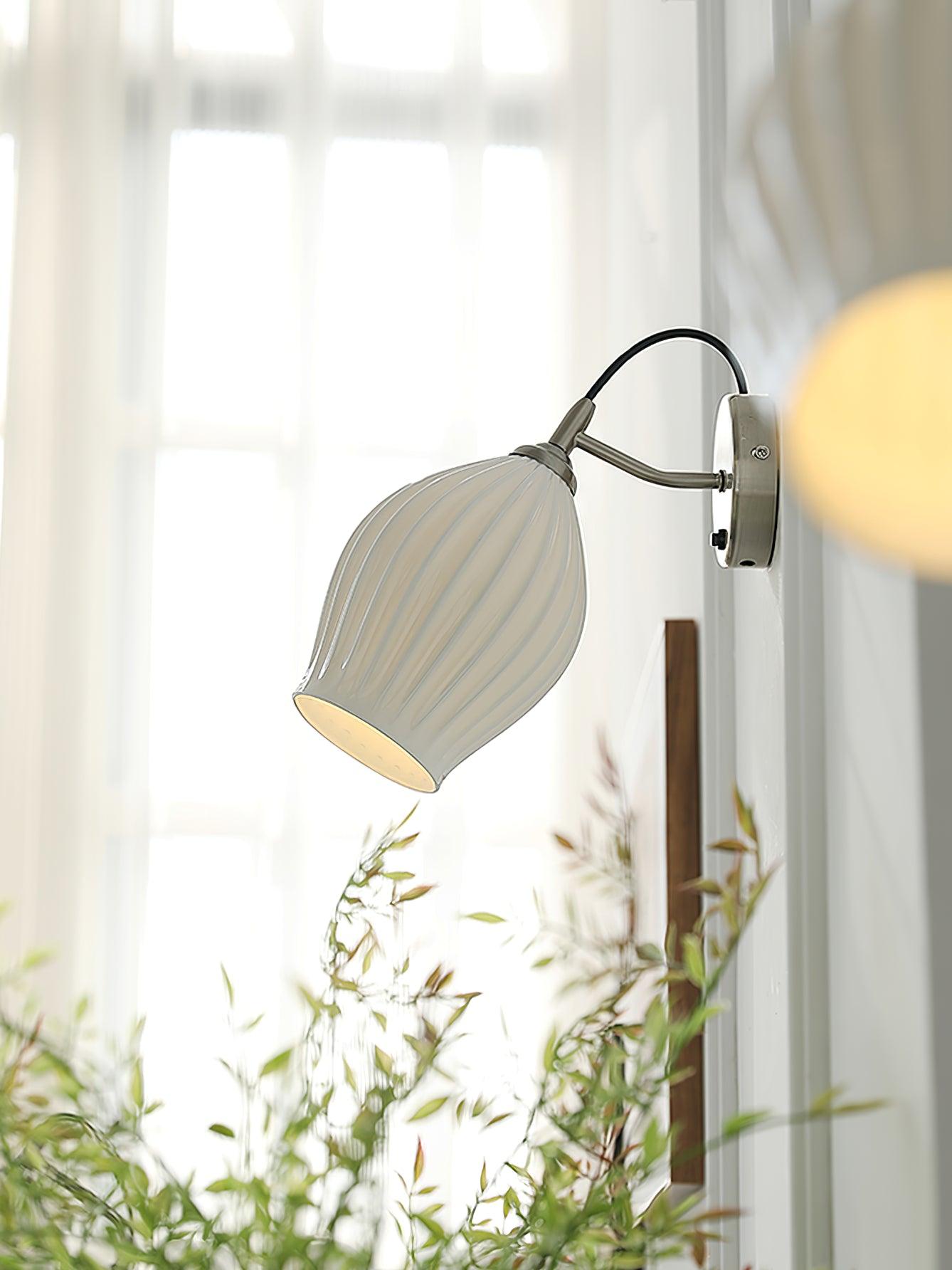 Zotalisra Modern Minimalist Ribbed Ceramic Wall light - Lamp Outdoor
