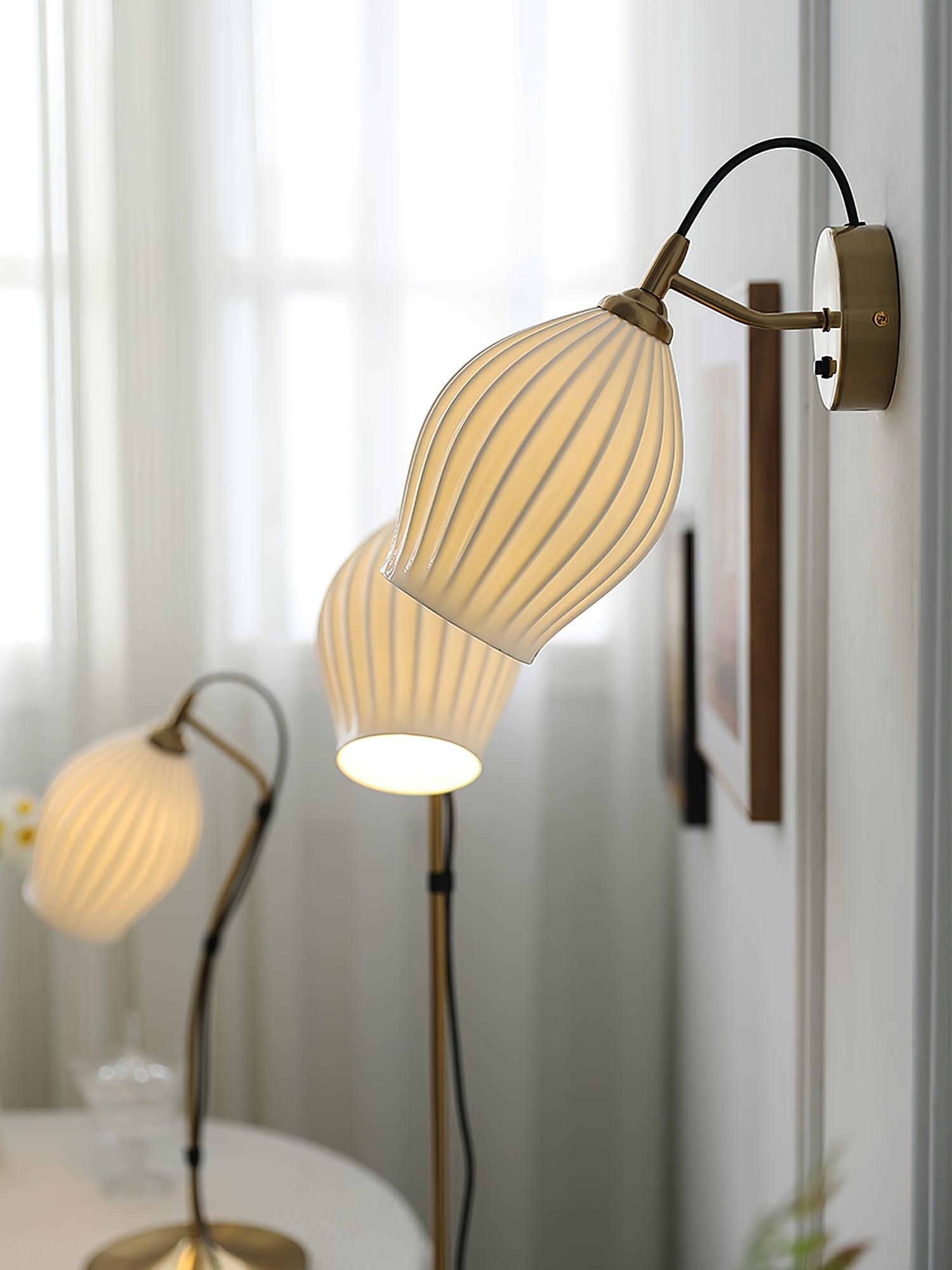 Zotalisra Modern Minimalist Ribbed Ceramic Wall light - Lamp Outdoor