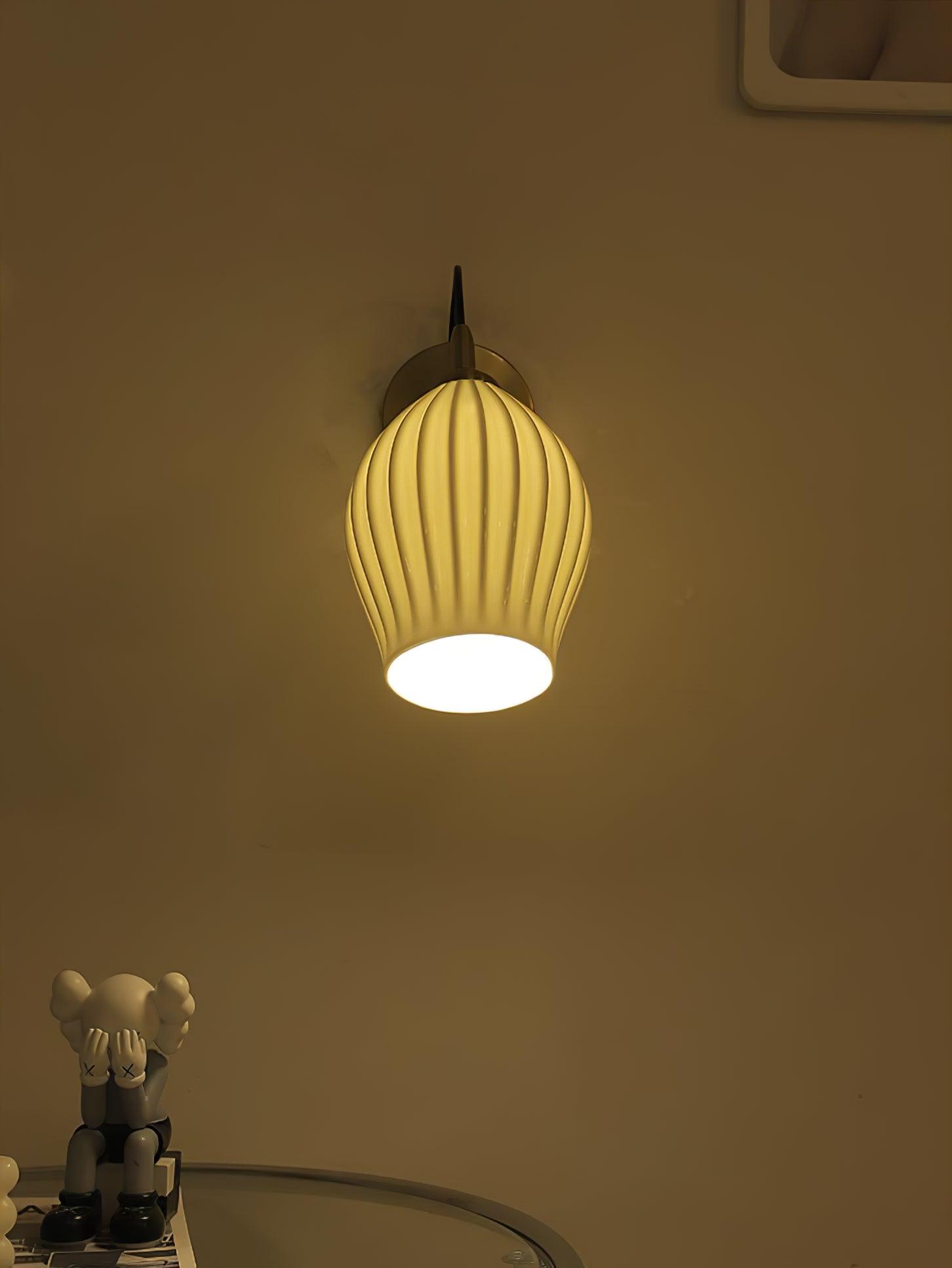Zotalisra Modern Minimalist Ribbed Ceramic Wall light - Lamp Outdoor